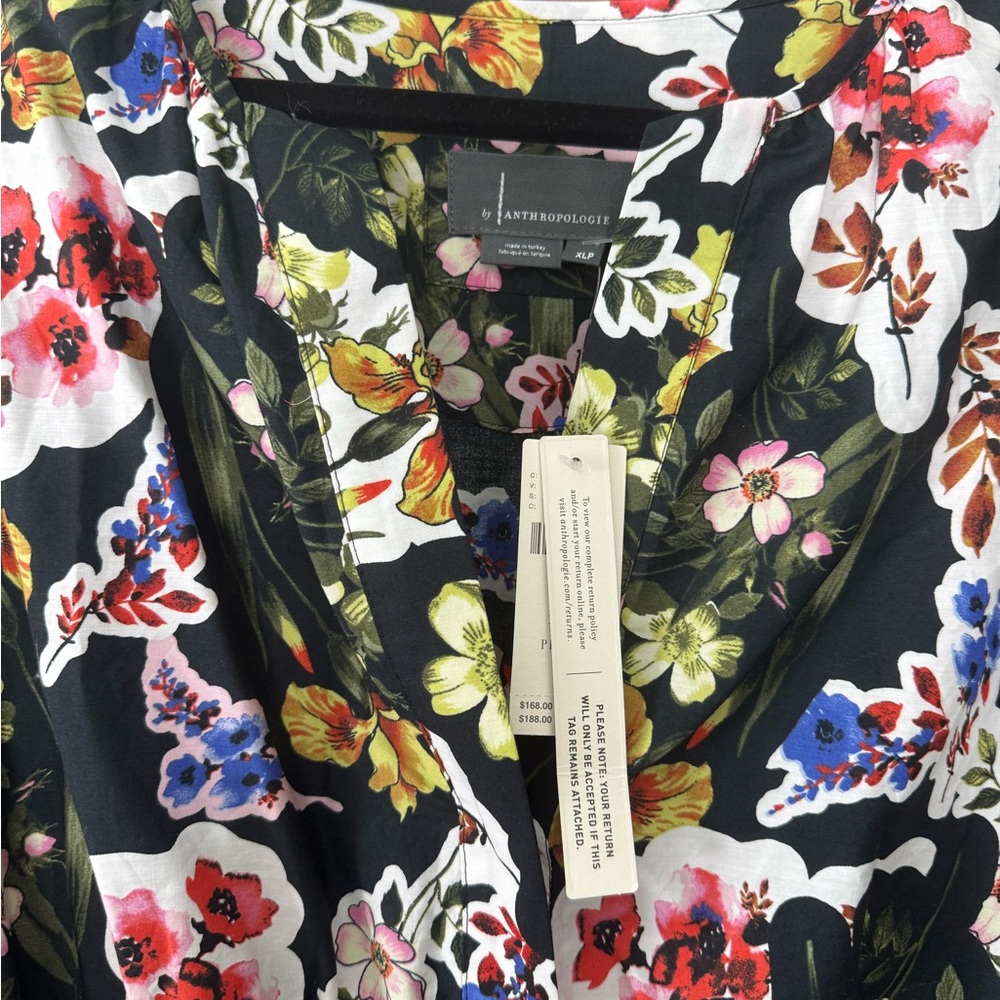 Anthropologie Black Floral Maxi Dress - Picture 4 of 6
